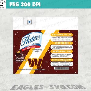 Washington Commanders "Haters Be Gone" Spray Tumbler Wrap PNG - Image 2