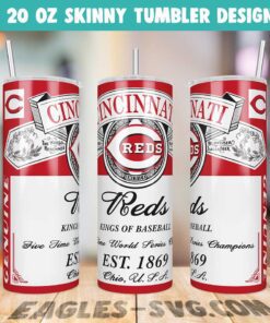 Cincinnati Reds Kings Of Baseball PNG Tumbler Design