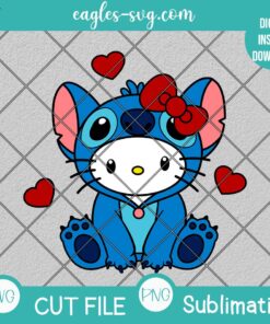 Hello Kitty Stitch Valentine’s Day Svg Png