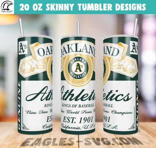 Oakland Athletics Kings Of Baseball PNG Tumbler Design