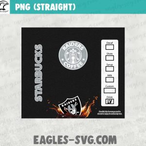 Starbucks Las Vegas Raiders Coffee Tumbler Wrap PNG - Image 2