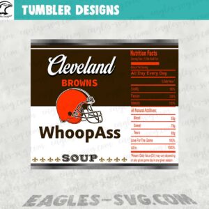 Cleveland Browns Whoop Ass Soup 20oz Tumbler Wrap - Funny Football Fan Gift Preview
