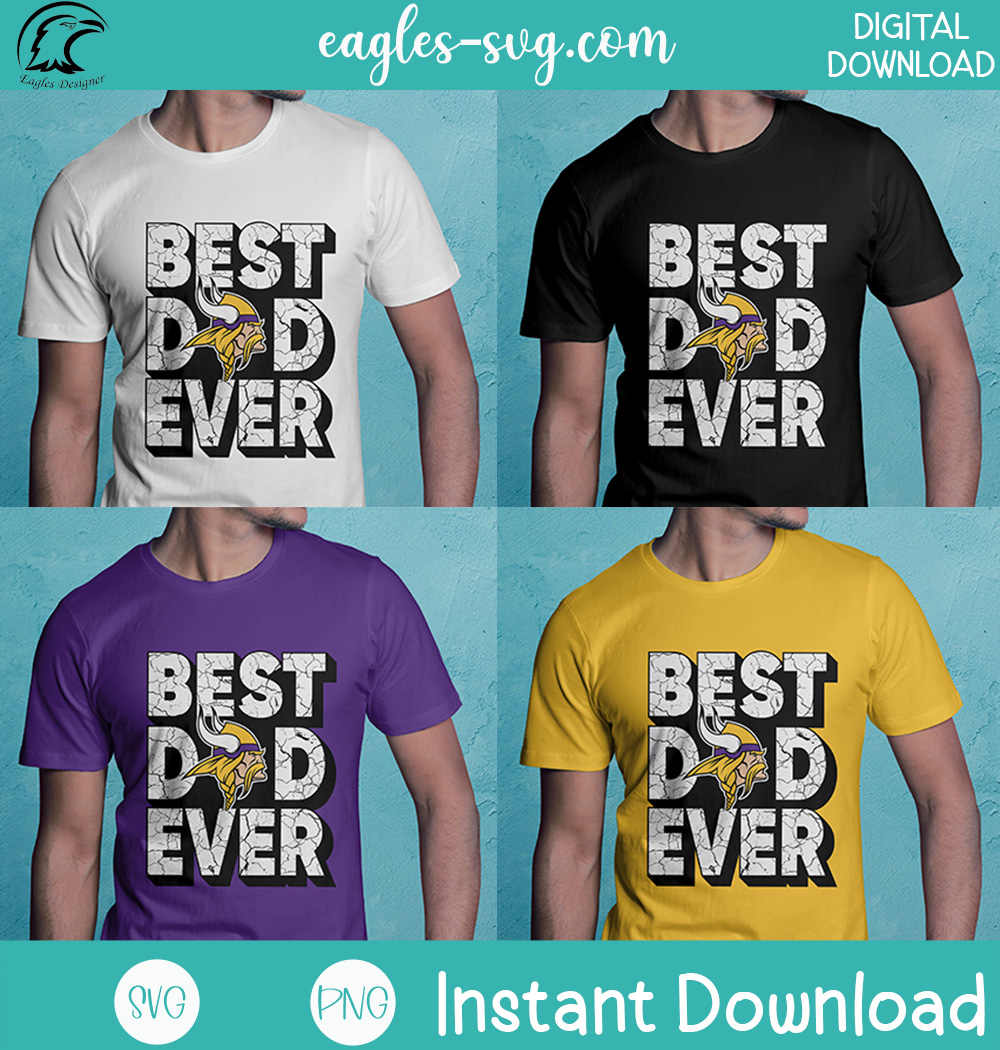Minnesota Vikings Best Dad Ever SVG PNG | Football Dad Shirt Design – Digital Download - Image 2