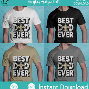New Orleans Saints Best Dad Ever SVG PNG | Football Dad Shirt Design – Digital Download - Image 2