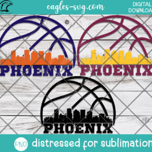 Phoenix Basketball City Skyline SVG PNG - for cutting, sublimation, Cricut & Silhouette - Image 2