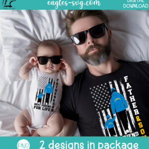 Father & Son Best Friends for Life Los Angeles Chargers PNG – Matching Dad and Son Shirt Design - Image 2