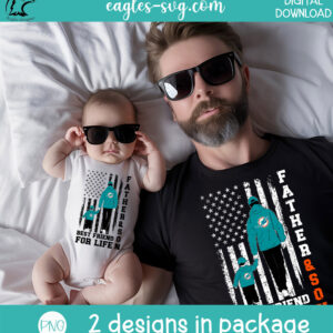 Father & Son Best Friends for Life Miami Dolphins PNG – Matching Dad and Son Shirt Design - Image 2
