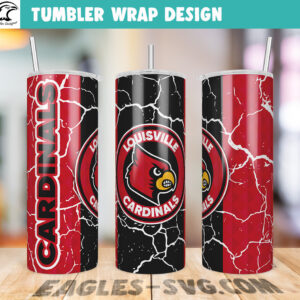 Louisville Cardinals Diamond Pattern Tumbler Wrap PNG – College Athletics Digital Download