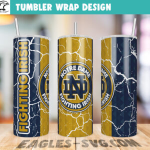 Notre Dame Fighting Irish Diamond Pattern Tumbler Wrap PNG – College Athletics Digital Download