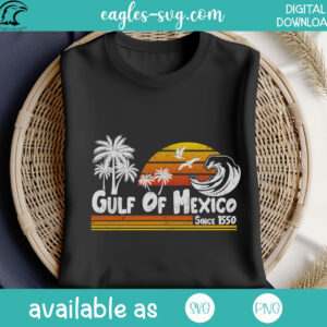 Retro Sunset Gulf Of Mexico SVG PNG, Mexico Beach PNG - Digital Download - Image 2