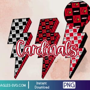 Louisville Cardinals Lightning Bolt PNG – Louisville Cardinals Checkered Pattern Design