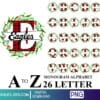Buffalo Plaid Split Monogram Letters with Wreath Full Alphabet PNG - Free Download