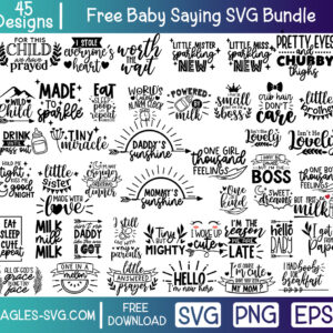 Free Baby Saying Newborn Bundle SVG Cut File for Cricut