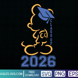 Mickey Class of 2026 SVG Free Cut file for Cricut