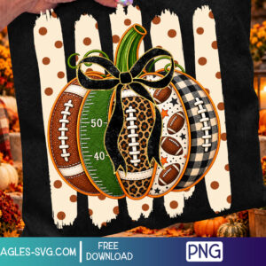 Preppy Fall Pumpkin Football PNG – Free Fall Football PNG Download